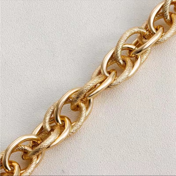 New! Zara 2 tones Gold Chain Bracelet adjustable - Picture 11 of 12